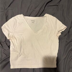 Wild Fable Cream V-Neck Crop Top